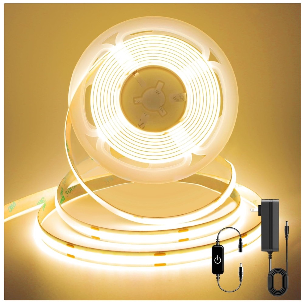 Super Bright Warm White COB LED Strip – Kitchen Illumination
