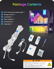 150FT Permanent Outdoor RGB & White Eave Lights 72 LEDs with APP Control IP65