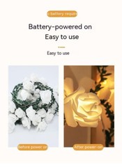 10/20/40/80 LED Rose Flower Fairy String Lights Battery Powered Garland Decor