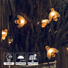 50 LED Solar Powered Bee String Lights Outdoor Yard Garden Decor Waterproof Lamp
