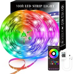 100Ft LED Strip Lights, Smart Light with App Remote Control, RGB LED Lights for