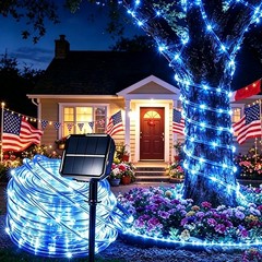 Solar LED Rope Lights Outdoor Waterproof Solar Powered String Lights Garden Pati