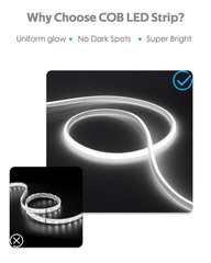 Outdoor COB Rope Lights Waterproof with Switch IP65 20FT/6M AC110V-120V Light…