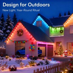 LED Permanent Outdoor Lights 60M, 24V Bluetooth RGB with APP & Remote Control