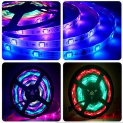 WS2811 12V RGB full color 5050 LED Strip Light +RF controller + LED Power kit