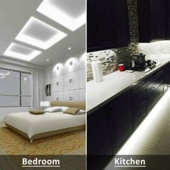 LED Strip Lights 20-40ft Dimmable Cold White Room 6000K Day Lights Cuttable