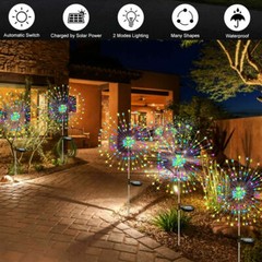 150 LED Solar Firework Lights Outdoor Waterproof Path Lawn Garden Decor Lamp