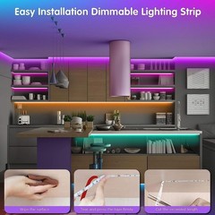 LED Strip Lights 100ft 50ft Music Sync Bluetooth 5050 RGB Room Light with Remote