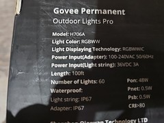 Govee Permanent Outdoor Lights Pro Black 1x 16 Feet Section (10 lights) W/CLIPS
