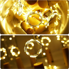 12 Solar Wine Bottle Lights Waterproof Copper Cork Lights W/ 20Leds, Warm White