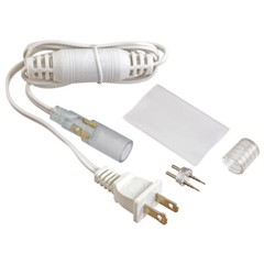 Standard 120 Volt 5 Foot LED Rope Light Power Cord Kit – White