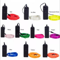 Battery Powered Neon LED Lights Glow EL Wire String Strip Rope Tube Party Decor