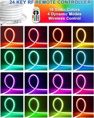 65.6ft RGB Neon Rope Light Commercial Grade 110V 120V Plug