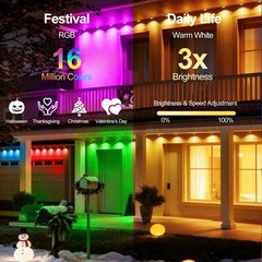 200Ft Permanent Outdoor Lights for House, App & Remote Control, RGB Smart Eaves