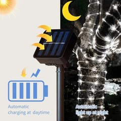 Solar Rope Lights Outdoor Waterproof LED PVC Tube Fairy String Light Garden xmas