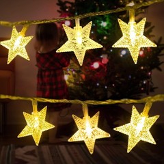 Guirnalda de luces LED navideñas con forma de estrella de 100 pies