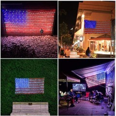 American Flag Lights 420 LED 6.56ft X 3.28ft Waterproof for Outdoor Decor
