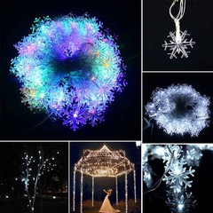 USB Snowflake LED Fairy String Lights Christmas Indoor Decor Lighting