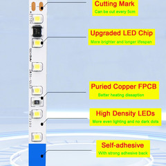 LED Strip Light 110-130V 16.4Ft SMD 2835 Non-Waterproof Neutral White 4000K | Di