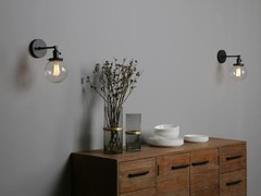 Phansthy Black Wall Sconce Light Industrial Wall Lamp 5.9 Inches Glass Canopy