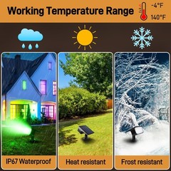 RGB Solar Lights Outdoor Waterproof IP65, 7 Lighting Modes Color Changing 26 …