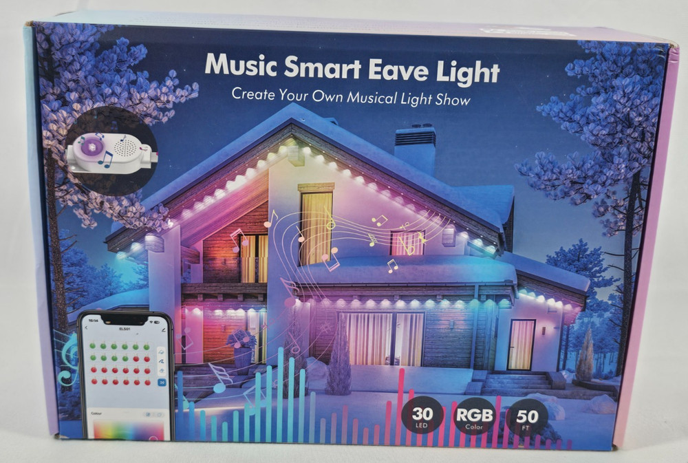 Permanent Outdoor Music Lights Smart RGB Outdoor Lights 50 Ft 30 LED IP65 App