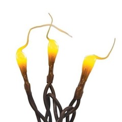 NEW PRIMITIVE CREAM Silicone Bulb Light Strand 50 ct Brown Cord Teeny Rice Bulbs