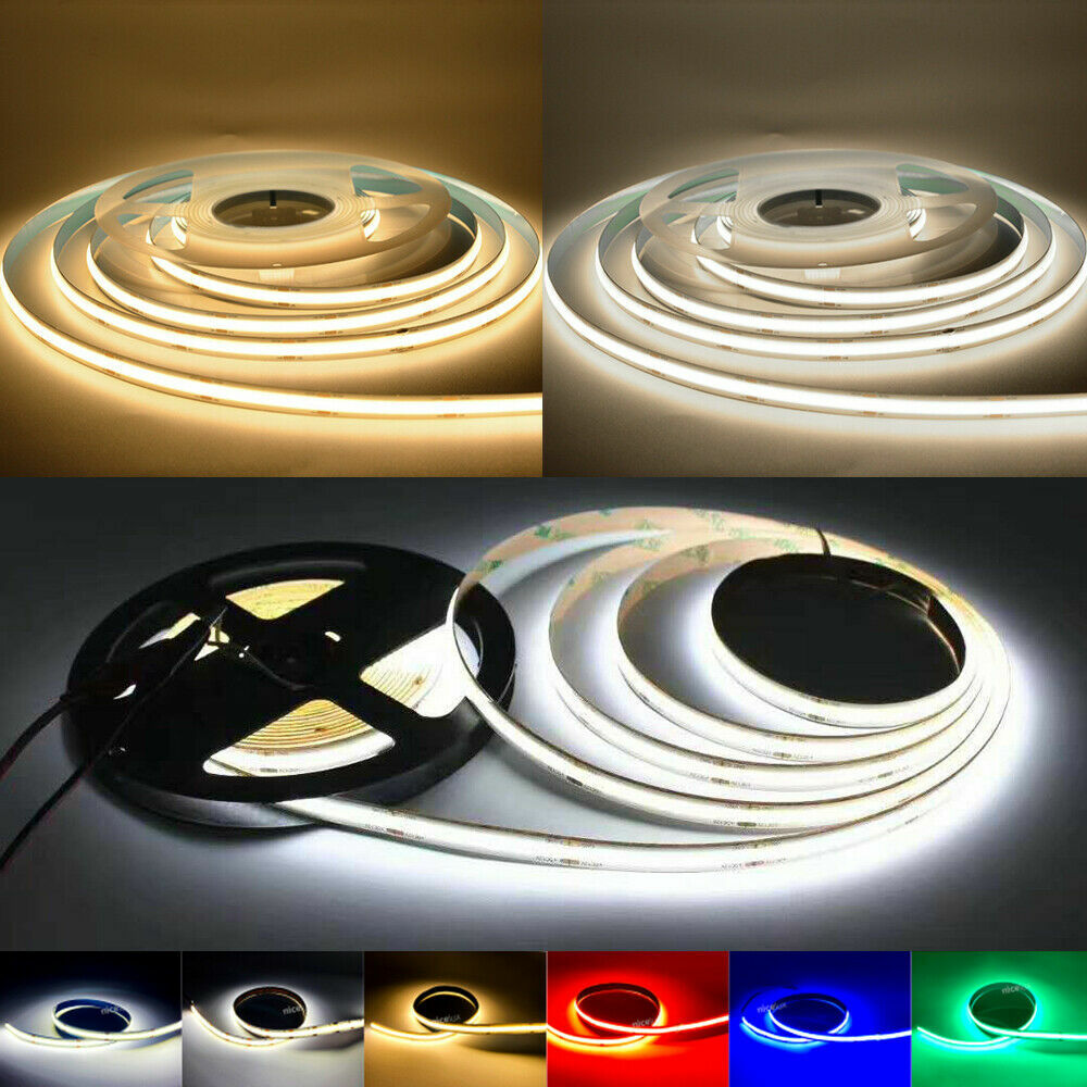 1M-5M COB LED Strip Light 12V 384LEDs/m Flexible Tape Xmas Decor – 3mm 5mm 8mm