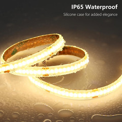 24V COB LED Strip Light Outdoor Waterproof 65.6Ft (2 Rolls of 32.8Ft), 3000K War