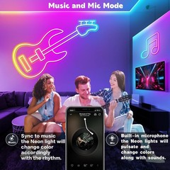 100FT Flexible Led Neon Rope Lights App Remote Control Party Decoration