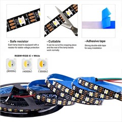 5V 12V SK6812 RGBW 4in1 Full Color LED Strip Light Pixel Individual Addressable