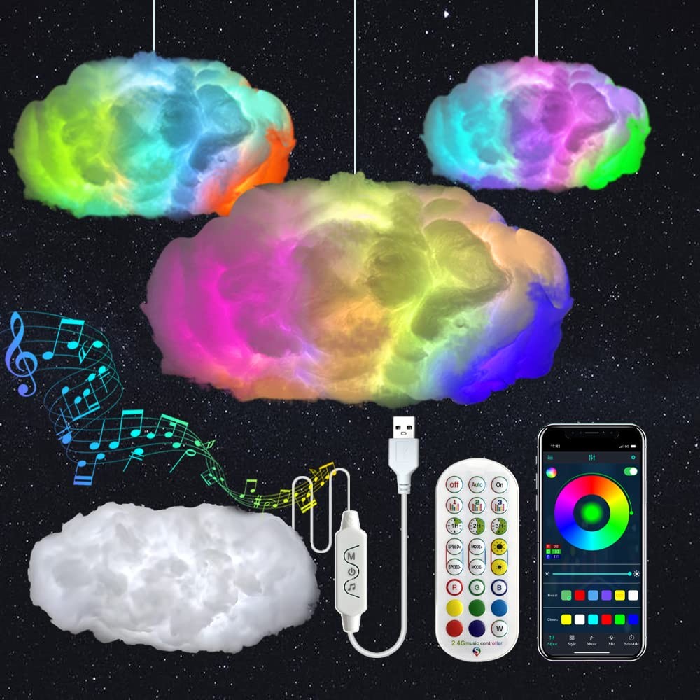 3D Big Cloud Lightning Light Kit Decorations for Adults and Kids Indoor Home …
