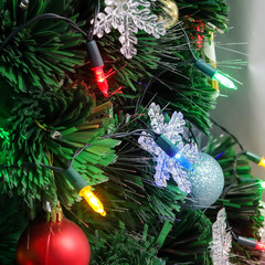 2 Luces de Cadena LED de Navidad Multicolor a Baterias de 16 Pies y 50 LED Pack
