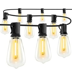 Outdoor String Lights 50ft LED ST38 Warm Edison String Lights Outdoor Waterproof