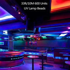 33ft LED UV Black Light Strip Kit, 600 Units UV Lamp Beads, 12V Flexible Blac…