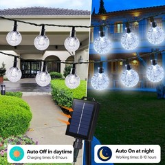 Solar Powered String Lights Waterproof, 39FT 60 LED Outdoor Solar String Ligh…