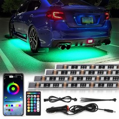 4 Pcs RGB Underglow LED Lights for Cars Truck SUV Golf Cart UTV ATV, 12V Wate…
