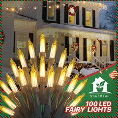 Plug In 100 LED String Lights Outdoor Use Weatherproof 8 Mode Party Fairy Light