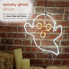 17″ Neon Tube Ghost Lights – Indoor/Outdoor Halloween Decor with Flashing LED Mo