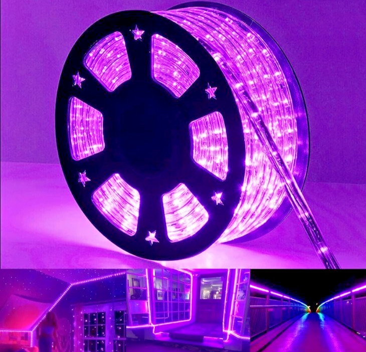 100 Feet 720LED Rope Lights 2-Wire Low Voltage Waterproof Rope Lights Indoor&Out
