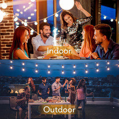 100FT LED Outdoor String Lights Patio Light with 52 Shatterproof G40 Dimmable Gl