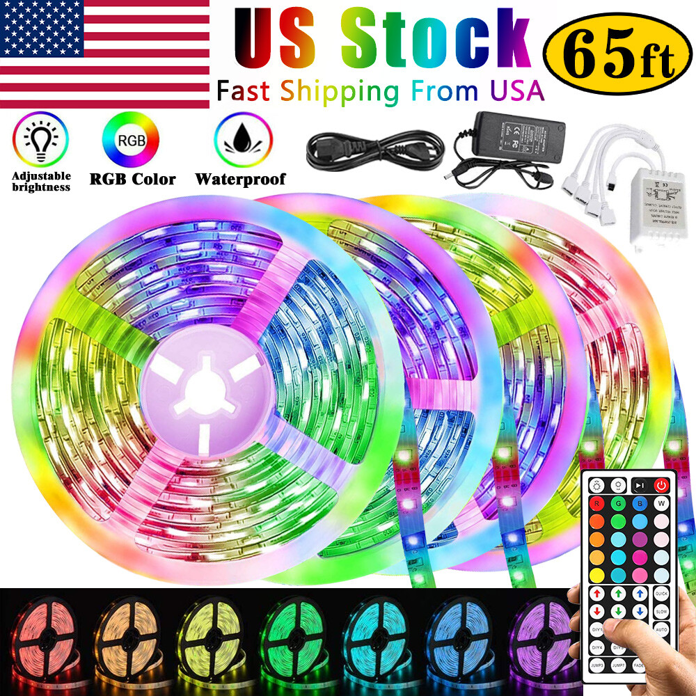100FT Flexible 3528 RGB LEDSMD Strip Light Remote Fairy Lights Room TV Party Bar