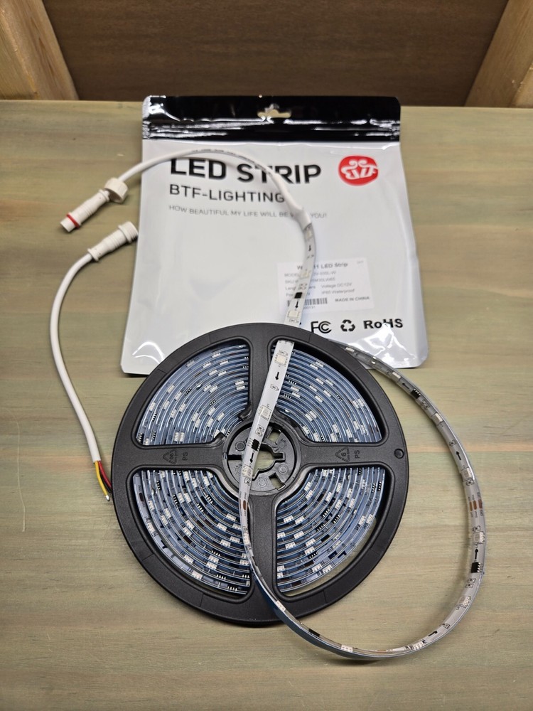WS2811 LED Strip Lights 16.4ft 5050 RGB 150LED 12v IP65 with IP67 Connector
