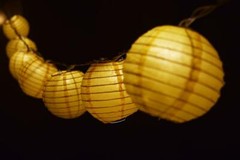 Yellow Round Paper Lantern Party String Lights (4″ Lanterns, 8FT Black Cord)