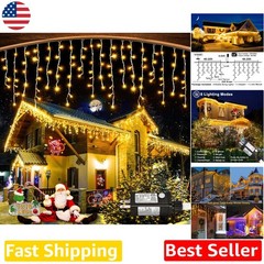 Bright 99ft 1216 LED String Lights – Warm White, 8 Modes, Energy Saving