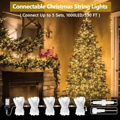66FT Warm White String Lights with Memory Function, Timer and Connectable Design
