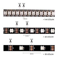 5050 WS2812B RGB IC LED Strip Lights 144 LEDs Pixel Individual Addressable DC5V