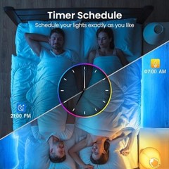 100ft Bluetooth RGB Color Change LED Strip Lights Music Sync, APP/Remote Control