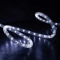 White 1/2″ LED Rope Light 10′, 25′, 60′, 150’ft Static w/8 Modes Extendable Xmas