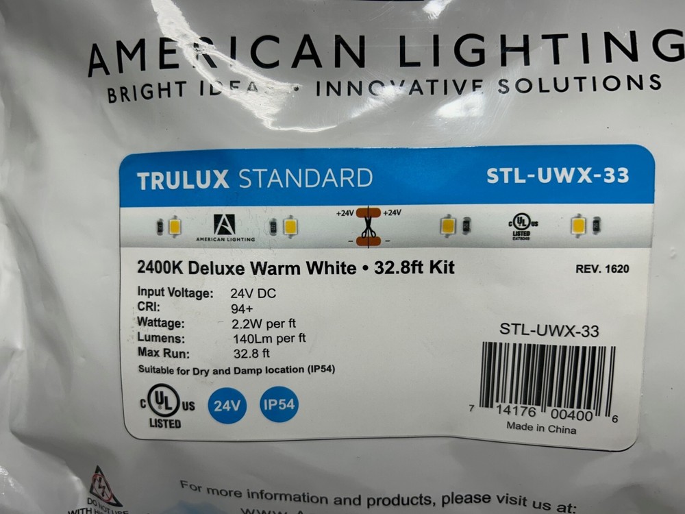 Lot of 13 -STL-UWX-33 Trulux Standard LED Tape Light, 2400K Deluxe Warm 32.8-Ft